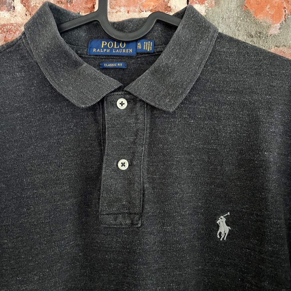 Polo Ralph Lauren Men's Charcoal Gray Polo Shirt Size XL 23x30